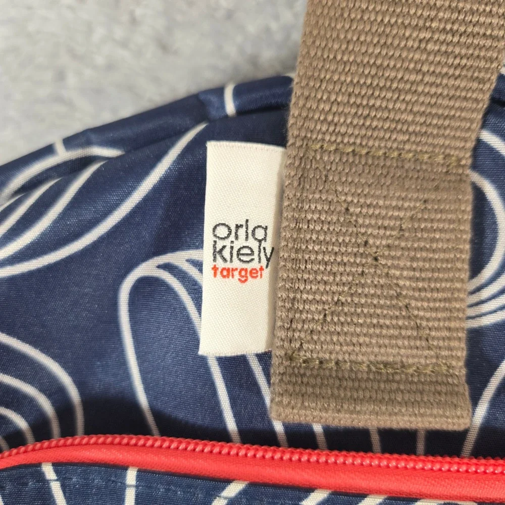 Orla Kiely Target Tote Diaper  Bag Navy Blue White Stem Print Tote Travel Bag
